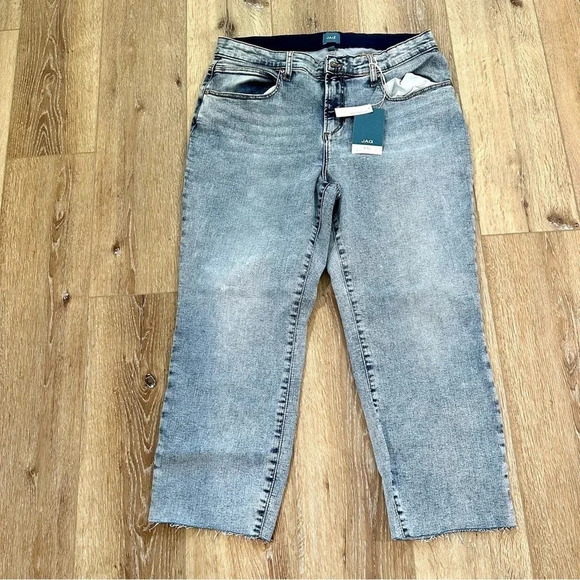 JAG Ruby Mid-Rise Straight Crop Christopher Blue Raw Hem Denim Size 20W NWT - Picture 2 of 11